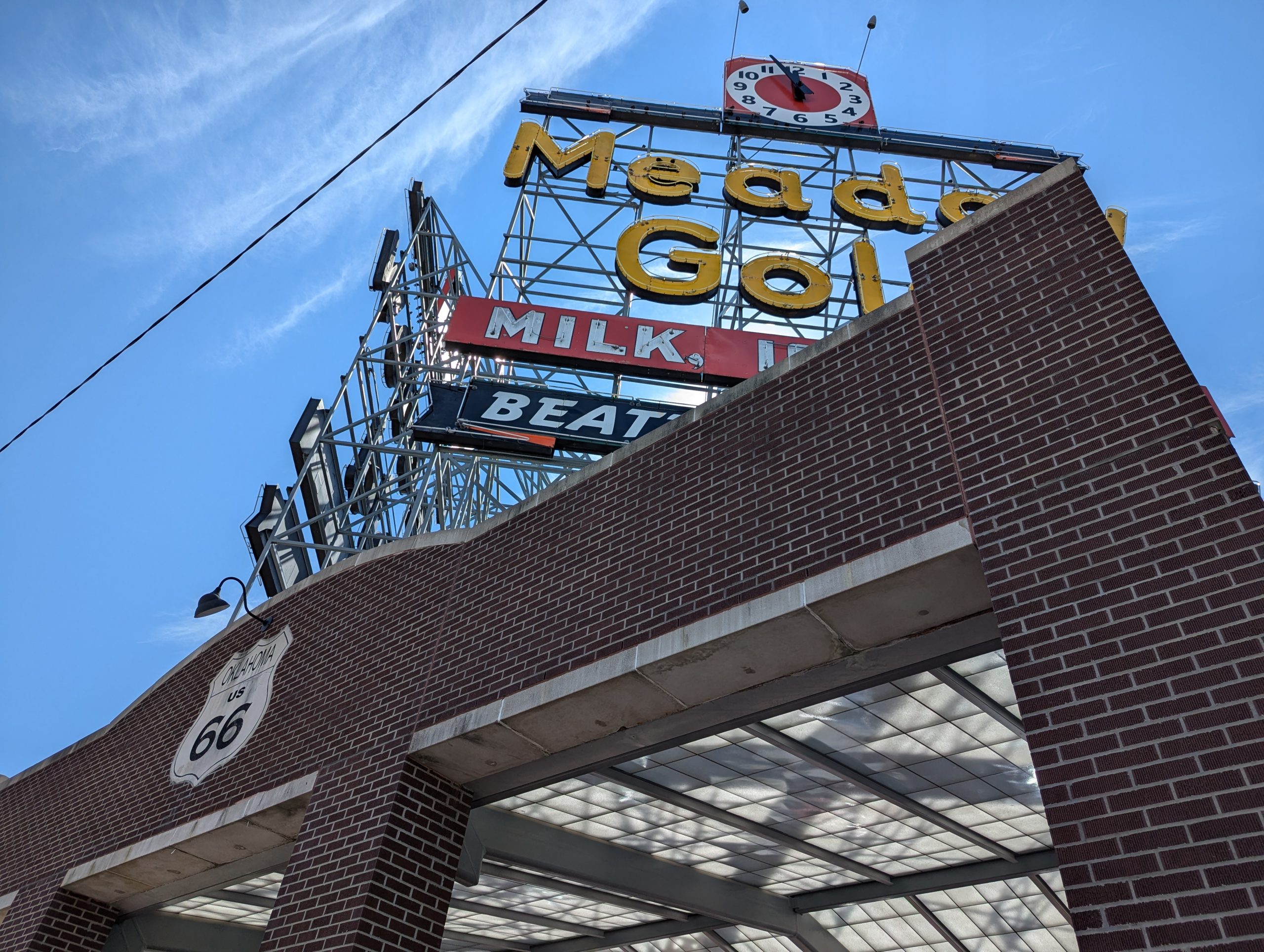 Balloons, Bigfoot & Brainstorming on Route 66 Meadow Gold Sign - Route 66 - Tulsa OK