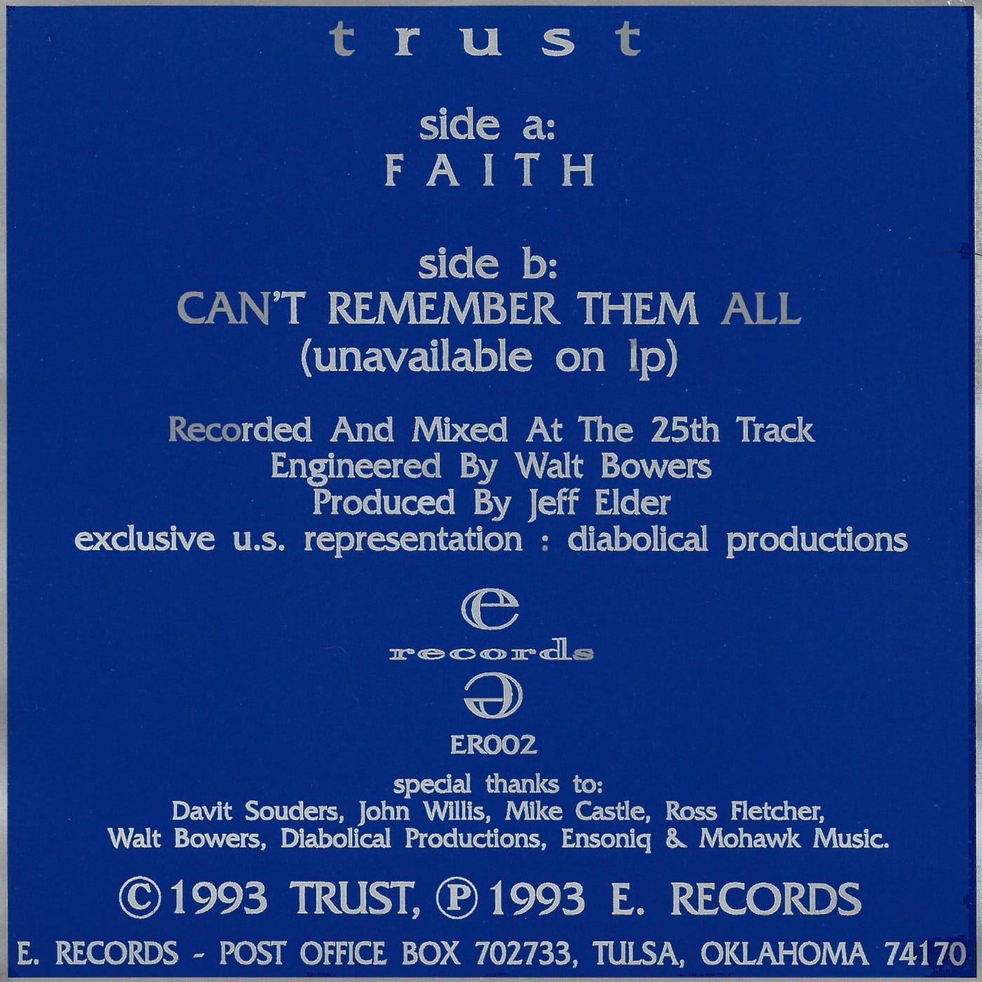 Faith - Back Cover